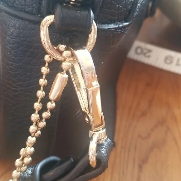 Anne Klein black 3 ajustable long strap & double handled purse - Picture 7 of 10